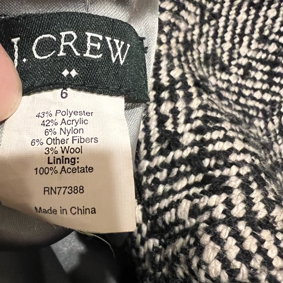 J.Crew Factory Black and White Heritage Pea Coat Rear Pleating Size 6 - Picture 5 of 9